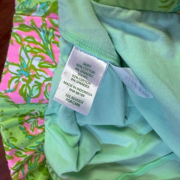 Lilly Pultizer Womens Skort M Skirt Shorts Floral Cotton Madison Chimply Chic J7 - Picture 4 of 6